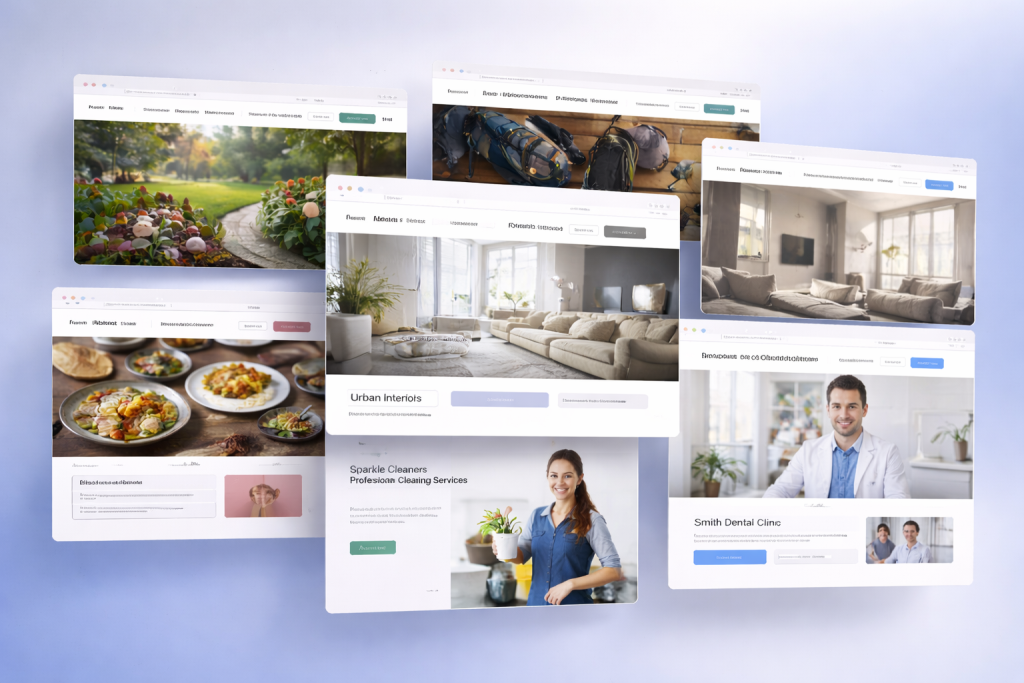 different examples of web design